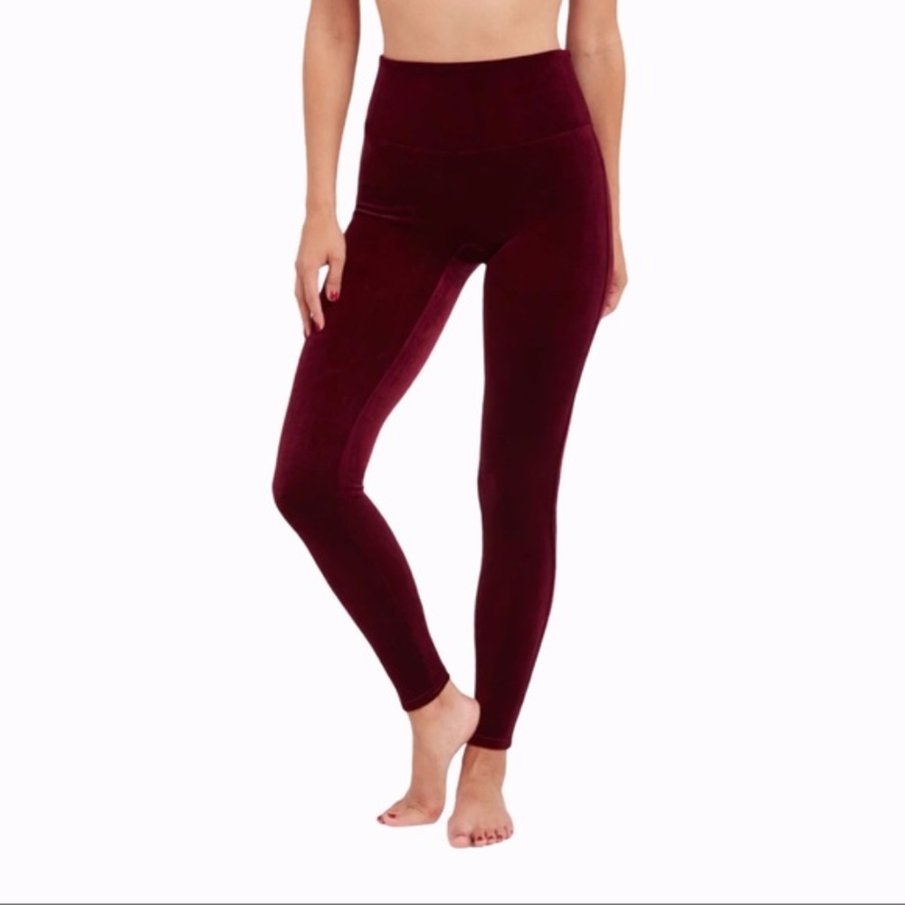Spanx Velvet Tummy Slimming Leggings Rich Burgundy 2X